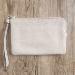 Coach Light Beige Wristlet Clutch